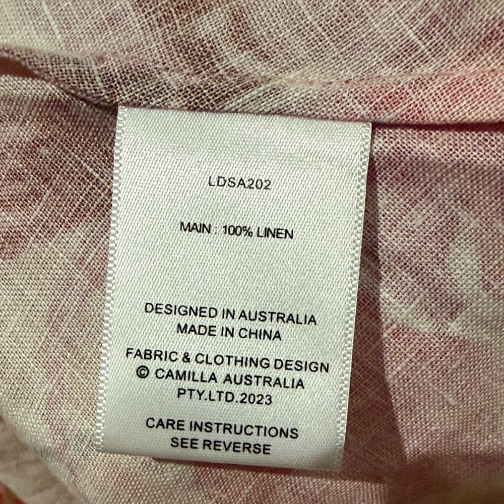 Camilla Shaped Waistband Dress W Gathered Sleeves Blossoms And Brushstrokes NWT - Picture 16 of 16